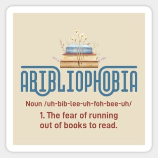 Abibliophobia Definition Funny Book Lover Sticker